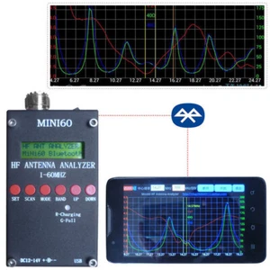 Analizador de antena Mini60 Sark100 1-60 MHz HF ANT SWR + Bluetooth + APLICACIÓN - Imagen 1 de 9