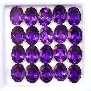 Ametista Naturale 8x6 mm Taglio Ovale Lotto 10 Pezzi 11,11 CTS Gemme Sciolte Certificate - Foto 1 di 6