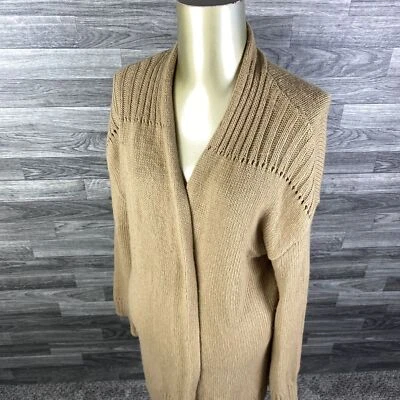 GAP Open Style Alpaca Knit Long Sleeve Khaki Tan Cardigan Sweater Women's Size S - Image 1 of 4