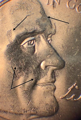 2005 P Jefferson Nickel-"Struck Through Grease Mint Error"-On  Obv. & Rev. Nice! - Image 1 of 4