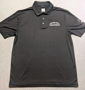 Harley Davidson Mens Moisture Wicking Sz XL Black Polo Bruce Ross Meyers FL Day - Picture 1 of 10