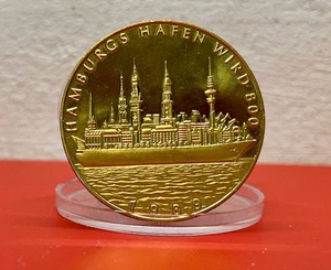 Medaille HAMBURGS HAFEN WIRD 800 1189 - 1989 Vintage aus Nachlass - Bild 1 von 5