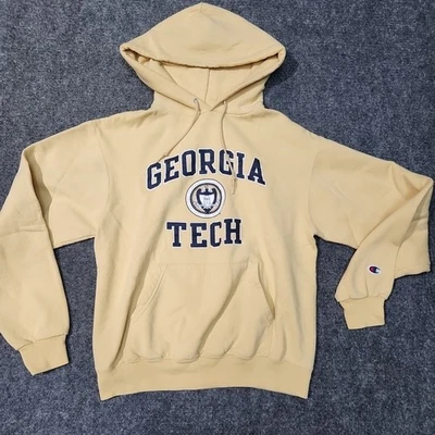 Georgia Tech Sudadera con Capucha Hombres Pequeña Sudadera Dorada Campeón Pullover Chaquetas Amarillas Foto 1 de 4