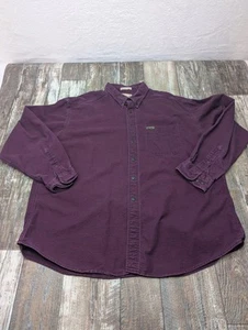 VTG Woolrich Men's Sportsman Chamois Shirt XXL Deep Burgundy Long Sleeve Button - Picture 1 of 12