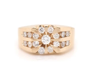 Gents 0.75ctw Diamond Sun Ray Ring in 14K - Picture 1 of 5