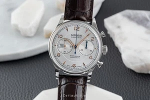 Union Glashütte Noramis Chronograph Stahl Automatik Ref. D012.427.16.037.01 B&P  - Bild 1 von 14