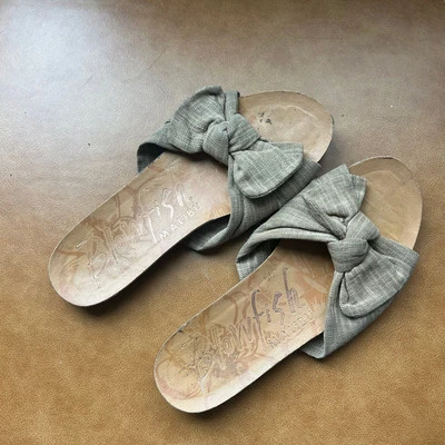 Blowfish Malibu Bow Slide Sandals Casual Slip On Shoes Neutral Size 6 - Image 1 of 4
