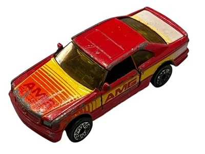 Matchbox Mercedes-Benz 500 SEC AMG, Doors Open, Red & Yellow 1984 1/64 Vtg. EUC - Image 1 of 4