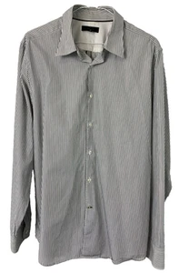 JASPER CONRAN SHIRT MEDIUM BLACK WHITE Striped Button Up Pocket Summer Casual - Picture 1 of 12