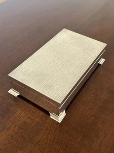SOLID STERLING MCM SILVER CIGARETTE / TRINKET BOX BIRMINGHAM 1973 BARK EFFECT - Picture 1 of 7