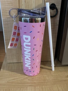 Dunkin 24oz Insulated Stainless Steel Tumbler - Pink With Sprinkles - Picture 1 of 11