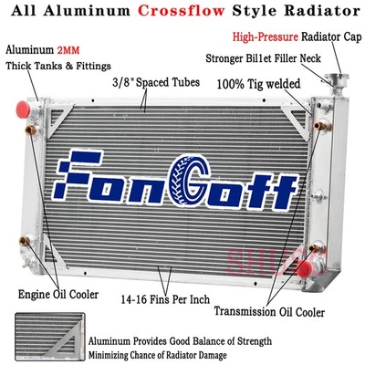 391 3 Row Radiator For 1988-1993 90 Chevy GMC C/K 1500 2500 3500 Pickup 6.2L V8 Foto 1 de 4