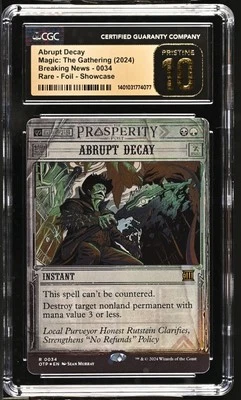ABRUPT DECAY Thunder Junction Breaking News Showcase Foil CGC 10 Pristine MTG - Image 1 of 2