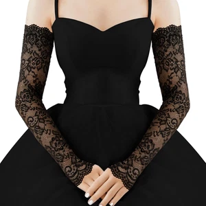Spitzenarmärmel für Damen, fingerlose Spitzenärmel für Hochzeit Tee Party Muster - Bild 1 von 9