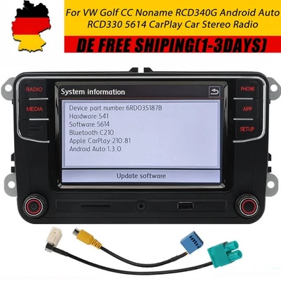 NONAME RCD330 5614 RCD340G radio Stereo CarPlay Android Auto AUX Für PQ VW DE - Bild 1 von 4