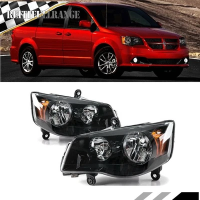 For Dodge Grand Caravan 2011-2018 Town&Country 2008-2016 Pair RH&LH Headlights - Image 1 of 4