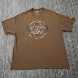 Star Wars T-Shirt Herren braun gelb Chewbacca Grafik Tee Disney Wookie XXL - Bild 1 von 10