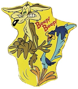 Road Runner & Wile E. Coyote Looney Tunes Piepton Piepton geprägtes Blechschild 13"x 12" - Bild 1 von 5
