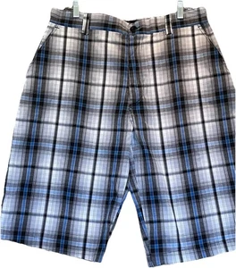 NBN Gear Pantalones Cortos Para Hombre Talla 36 Gris Azul Blanco Tabla de Golf a Cuadros - Imagen 1 de 5