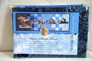 Santa's Midnight Table Runner Wall Quilt Mount Redoubt Designs KIT Batiks 17x52 - Picture 1 of 3