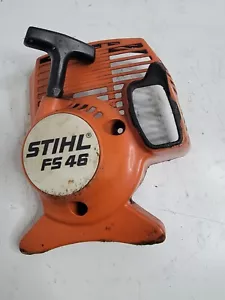 STIHL Weed Whip FS 46Z Recoil Pull Start assemblaggio coperchio scarico OEM arancione sfiato - Foto 1 di 19