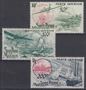 SAINT PIERRE & MIQUELON POSTE AERIENNE N° 18/20 NEUFS * GOMME AVEC CHARNIERE - Picture 1 of 2