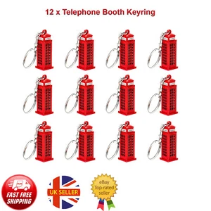12x Telephone 3D Key Ring Miniature Men Keychain London Souvenirs Key Holder - Picture 1 of 3