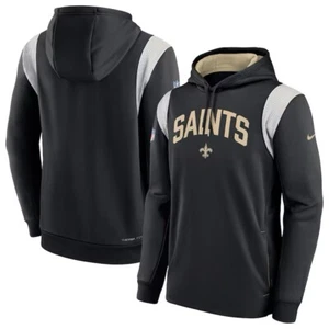 Large New Orleans Saints Nike Sideline Pullover Hoodie - Black - Authentic NWT - Picture 1 of 5