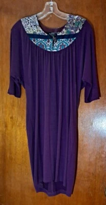 Vestido tejido Zachary's Smile for Barney's cooperativo púrpura único en su clase M Foto 1 de 4