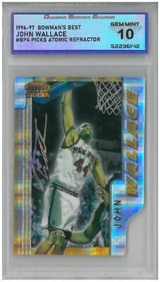1996-97 Bowman's Best John Wallace #BP4 Picks refractor atómico💎 DSG 10 gemas como nuevo Foto 1 de 2