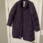 LL Bean Women’s Purple Goose Down Reg Puffer Jacket Large - No Hood