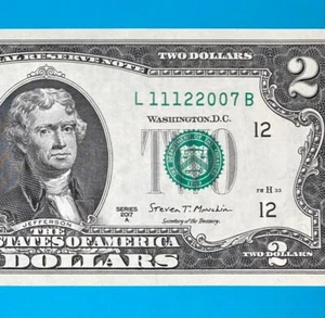 November 12, 2007 / 11 December 2007 : L 11122007 B BIRTHDAY $2 Two Dollar Bill - Picture 1 of 1