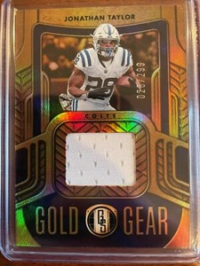 2022 Panini Gold Standard Jonathan Taylor Gold Gear /299 Colts NUMBER MATCH
