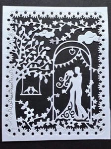 TATTERED LACE ROMANCE TAPESTRY WHITE WEDDING TOPPER DIE CUTS X 6 - Picture 1 of 1