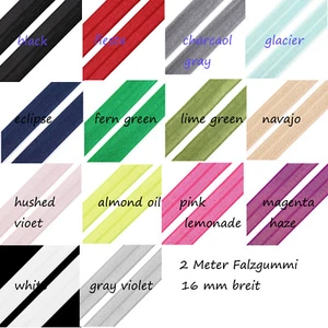 2 -4Meter Falzgummi Einfassgummi Faltgummi 16mm Faltgummi elastisches Gummiband - Bild 1 von 21