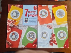 7 Fröhliche Pinguin Karten Kreuzstichmuster - nur Muster - Bild 1 von 4