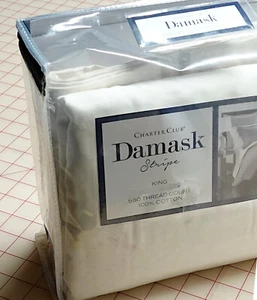 2 Charter Club Damast Streifen • King Kissenbezüge • Natur • Neu - Bild 1 von 3