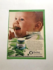 Vintage Oct. 1982 Life Magazine Ad Gerber Strained Peas Advertising Baby Food - Picture 1 of 1