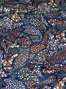 1 mtr blue multi coloured paisley print dress, jersey stretch fabric 58” wide - Picture 1 of 4