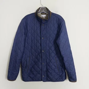 Peter Millar Suffolk Car Coat Herren S Navy Quilted Fleece Snap & Full Zip Damage - Bild 1 von 13