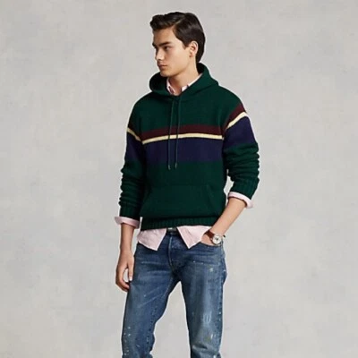 Nuevo con etiquetas Polo Ralph Lauren Rayas Lana-Cachemira Suéter con Capucha $328 Foto 1 de 4