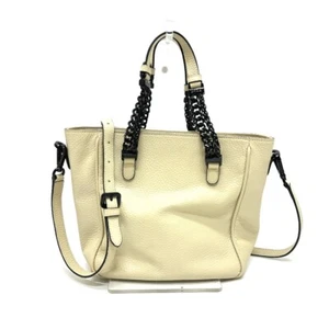 ETRO 2WAY Chain Shoulder Bag Hand Bag Leather Beige - Picture 1 of 19