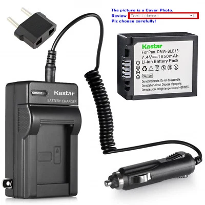Kastar Battery Travel Charger for Panasonic DMW-BLB13 Lumix DMC-GF1C DMC-GF1CGK - Image 1 of 4