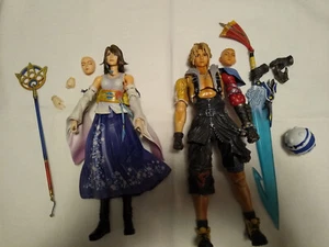 Square Enix Play Arts Kai Final Fantasy X HD Remaster Tidus Yuna Used Set of 2 - Picture 1 of 6