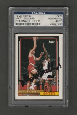 1992 Topps #274 Matt Bullard PSA Authentic Autograph (Wrong Year On Flip) - Image 1 of 2