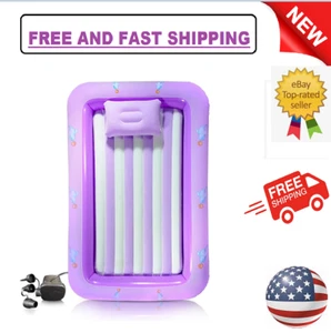 Inflatable Toddler Travel Bed w/ Bonus Pillow - Kids Air Mattress - Picture 1 of 13