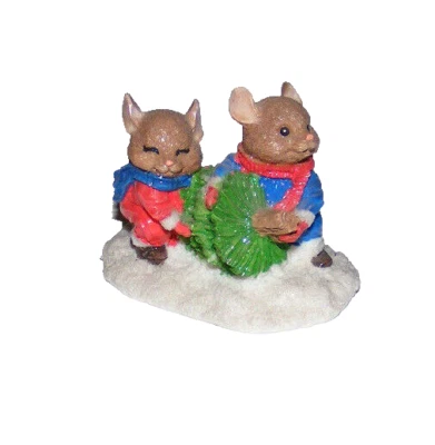 Enesco Weihnachten der Tiere Weihnachtsschmuck Mäuse Weihnachtsbaum Setzkasten - Bild 1 von 3