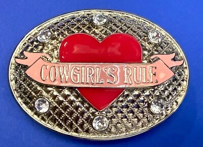 Corazón de regla de vaqueras con detalles de diamantes de imitación vaquera occidental Nocona hebilla de cinturón Foto 1 de 4