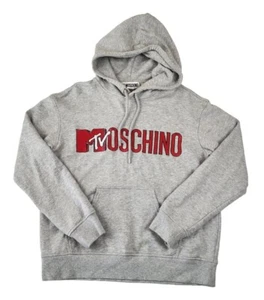 Moschino X H&M Men’s Gray Logo MTV Hoodie Sweatshirt Size Medium - Picture 1 of 9