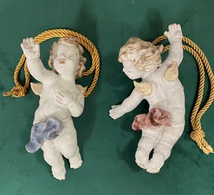 Anzengruber Keramik Wien Keramik gemarkt Cherubs alte Welt Wanddeko 6,5" H - Bild 1 von 22